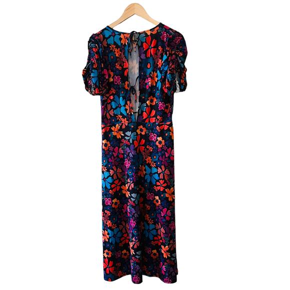 ASOS Multicolored Floral Tie Back Maxi Dress Size 10 - Picture 4 of 12
